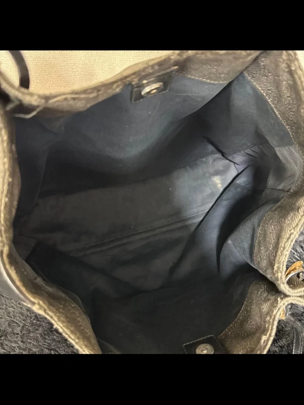 Gucci Black Monogram Tote Bag with Double Straps